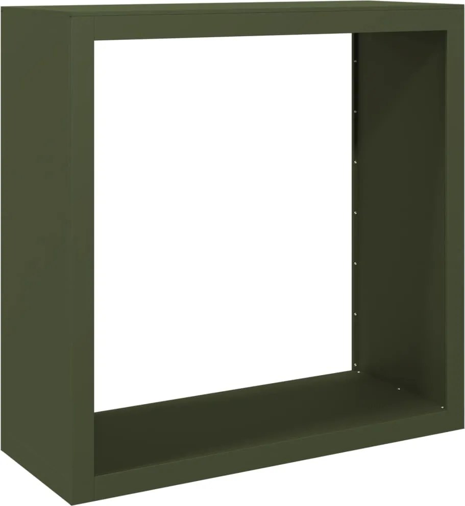 vidaXL Regál na krbové drevo, zelený 100x40x100 cm, oceľ