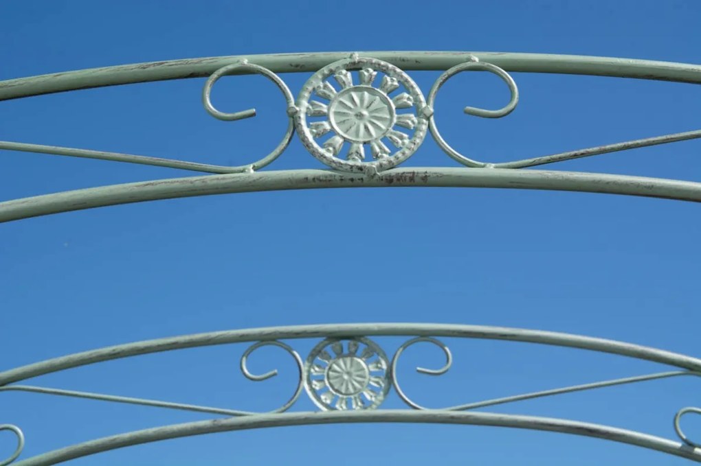 Oblúk na ruže Mel s bránkou - Zelená antik