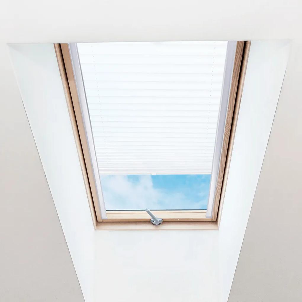 FOA Plisé roleta na strešné okná, Priesvitná, Biela, P 001 , 100 x 60 cm