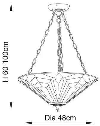 Endon 63936 - Luster na reťazi Tiffany ASTORIA 3xE27/60W/230V pr. 48 cm