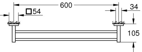 GROHE 411042430 - Dvojramenný držiak na uteráky START CUBE 654 mm čierny