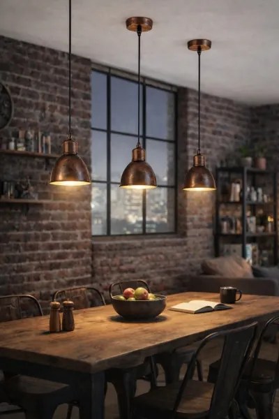 Brilagi - LED luster na lanku RIDDY 1xE27/60W/230V medená/patina