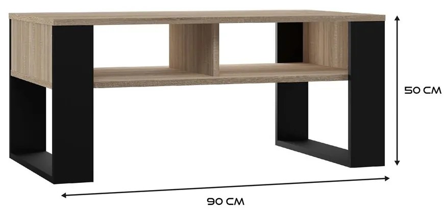 Konferenčný stolík Lawa MODERN 2P dub sonoma/čierna