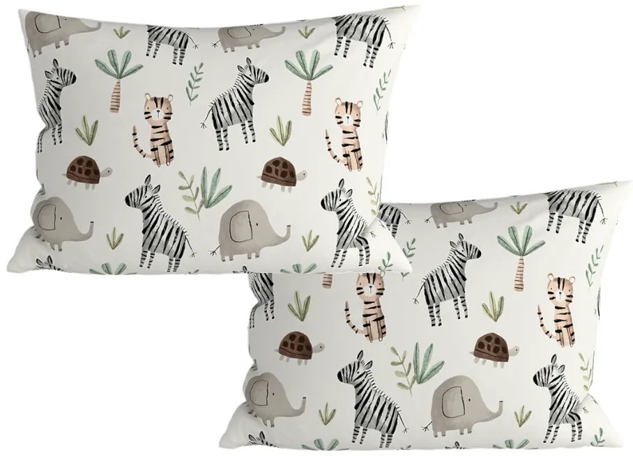 Sada 2 ks dekoračných obliečok na vankúš JUNGARI 40x60 cm, krémová