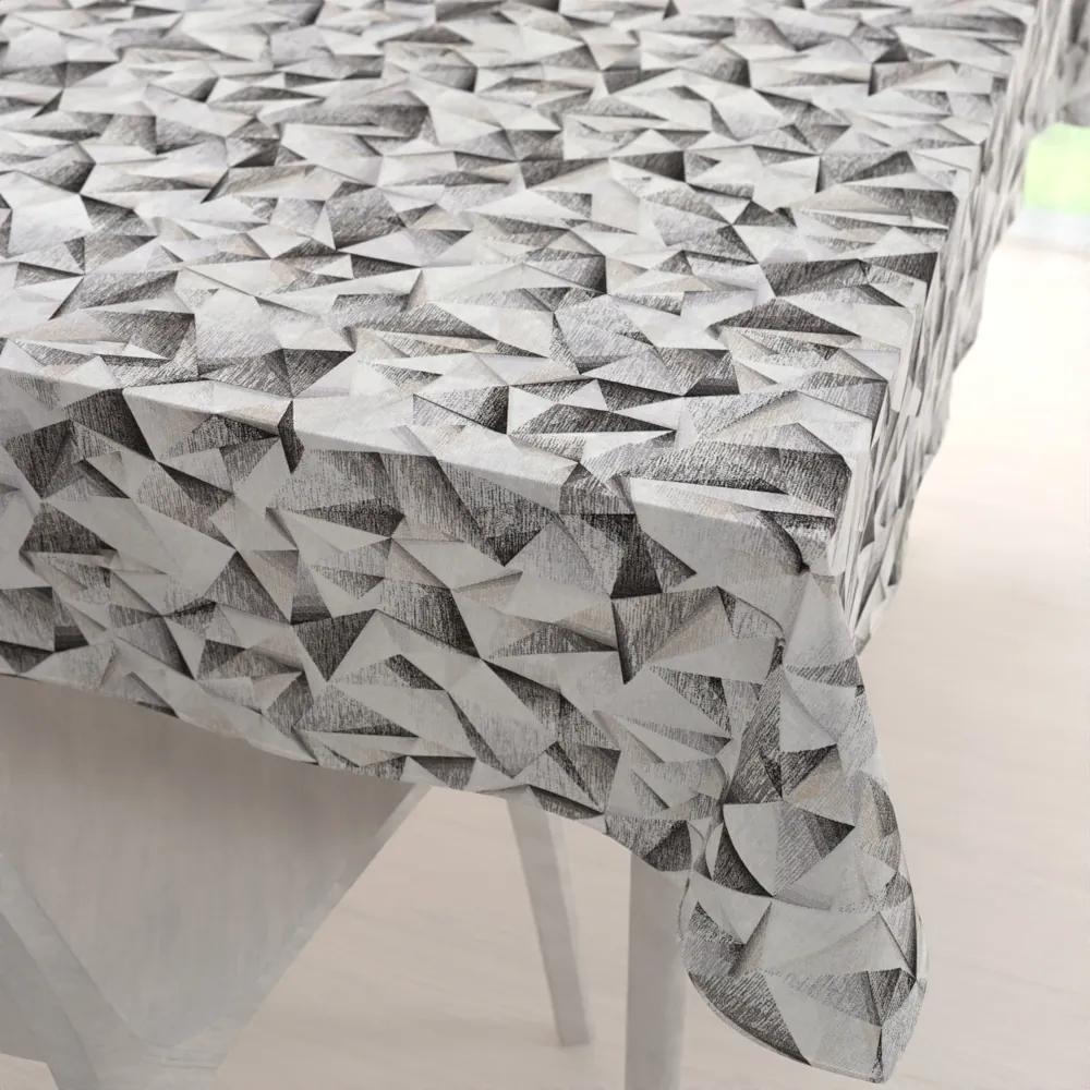 Biante Dekoračný obdĺžnikový obrus Porto PRT-008 Sivo-béžové kryštály 100x160 cm