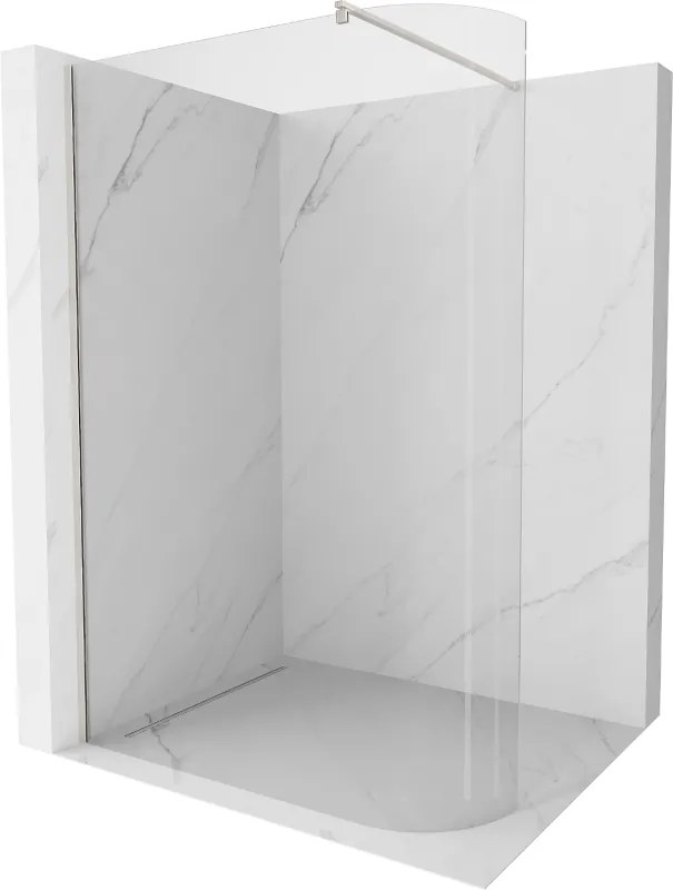 Mexen Kioto, sprchová zástena Walk-In 80 x 200 cm, 8mm číre sklo, brúsená oceľ profil, 800-080-101-97-06