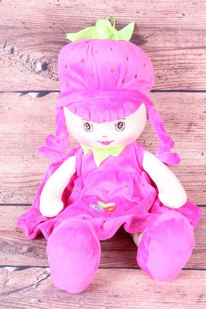 Plyšová bábika JAHÔDKA - cyklámenová (v. 40 cm)