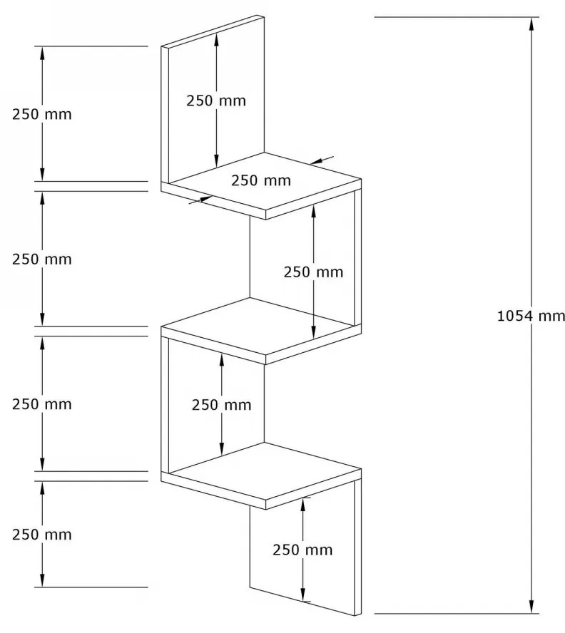 Nástenná rohová polica Zik antracit