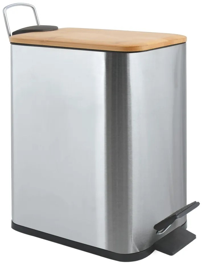 Nášľapný oceľový odpadkový kôš v matne striebornej farbe 5 l Erik – Spirella