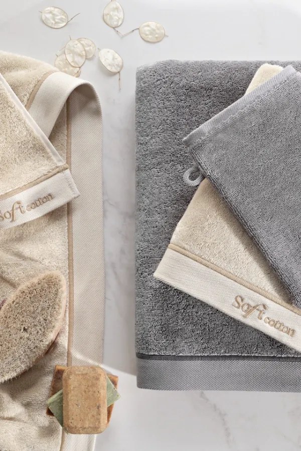 Soft Cotton Darčeková sada uterák, osuška a umývacia žinka AURA