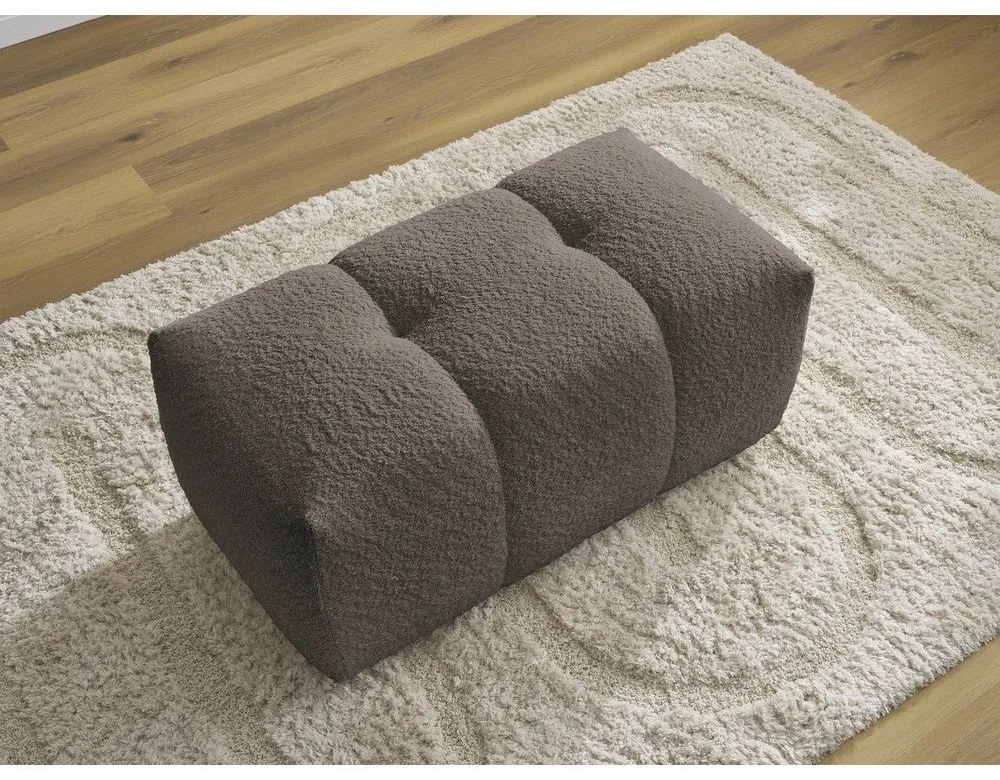 Hnedá podnožka z textílie buklé Roxelane – Bobochic Paris