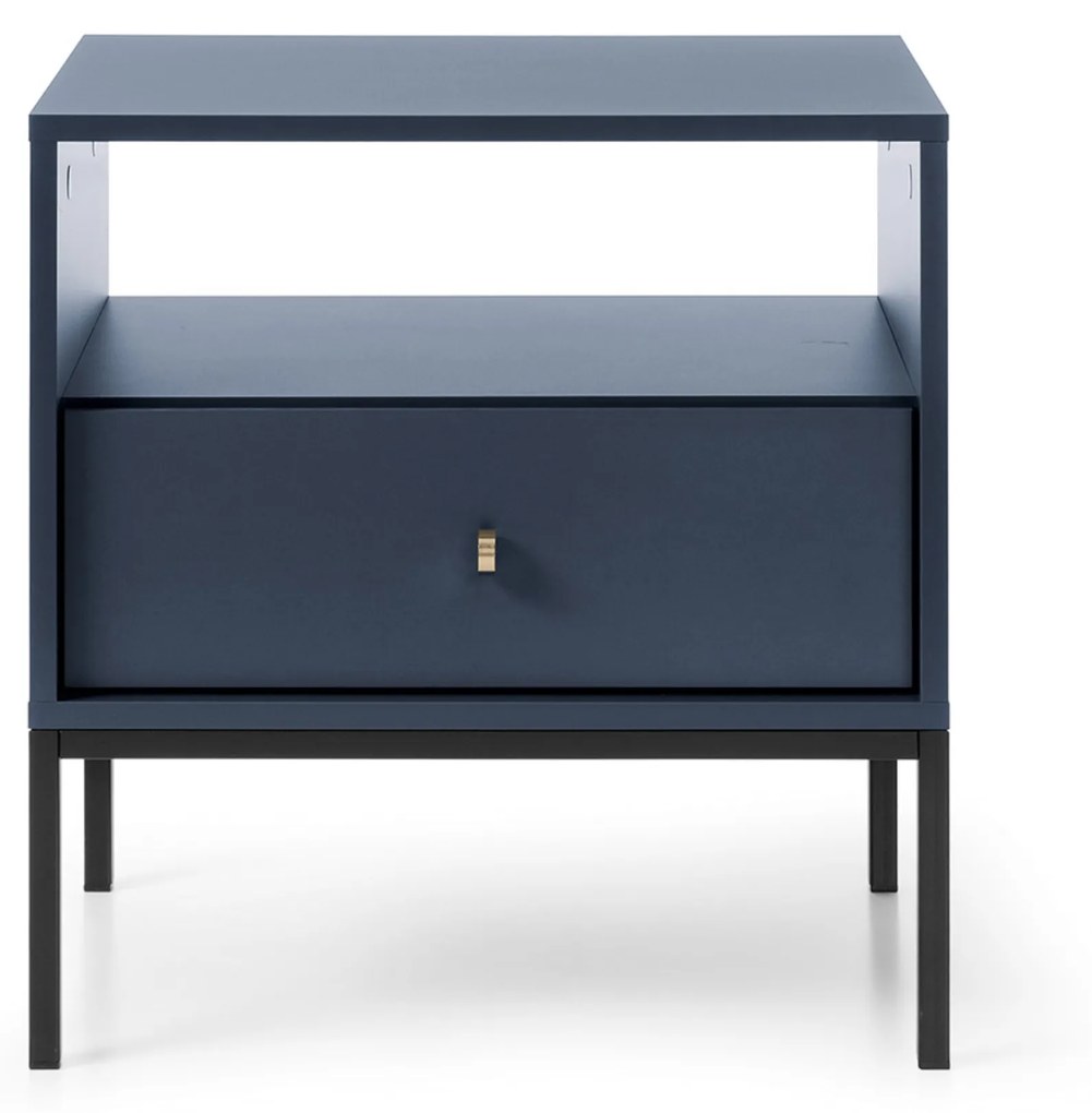 PROXIMA.store - Dizajnový nočný stolík - PIERA FARBA: modrá, FARBA NÔH: čierna
