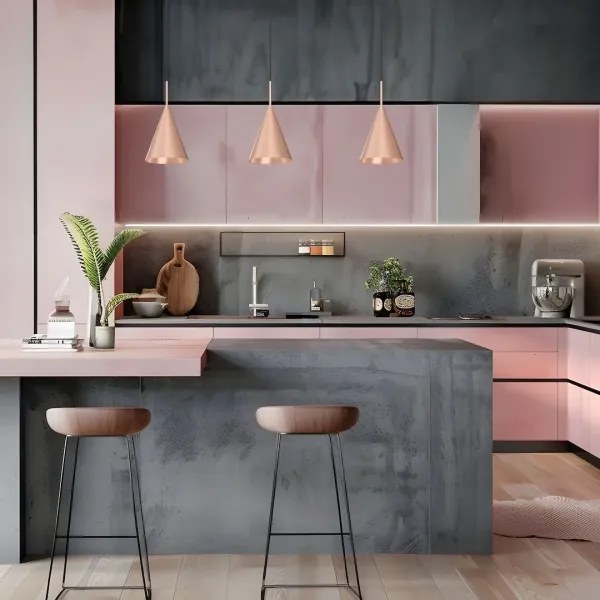 Luster na lanku CAPITAL 1xGX53/15W/230V, priemer 17 cm, ružové zlato