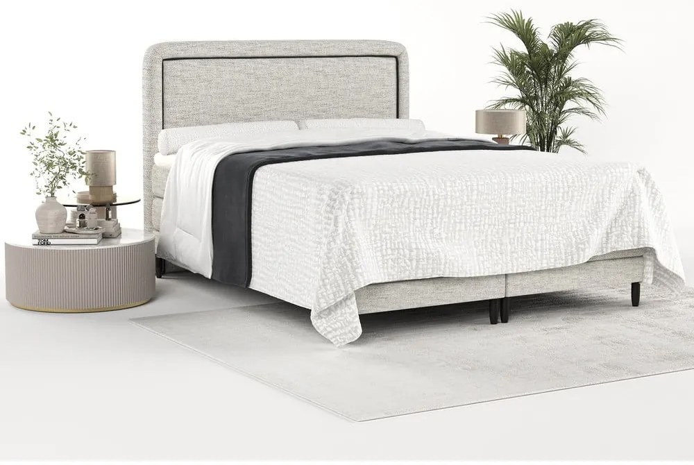Svetlosivá boxspring posteľ 140x200 cm Dove – Maison de Rêve