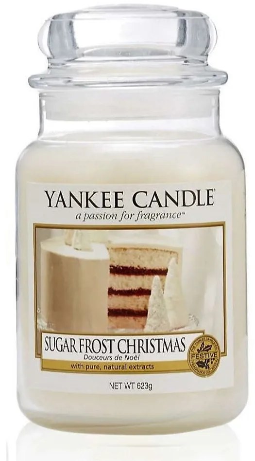 Yankee Candle biele vonná sviečka Sugar Frost Christmas Classic veľká