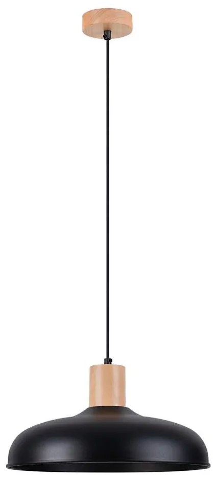 Sollux SL.1324 - Luster na lanku INDY 1xE27/15W/230V pr. 38 cm čierna