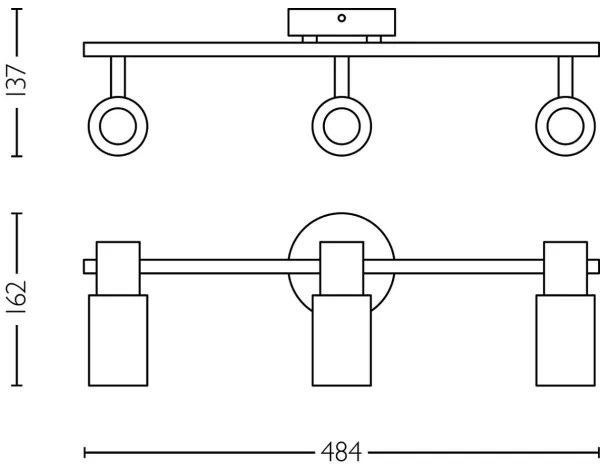 Philips - Bodové svietidlo PALMS 3xE14/25W/230V