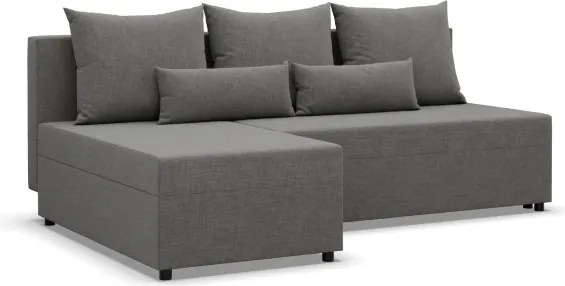 Rohová rozkladacia sedačka FERMO Lux tmavosivá