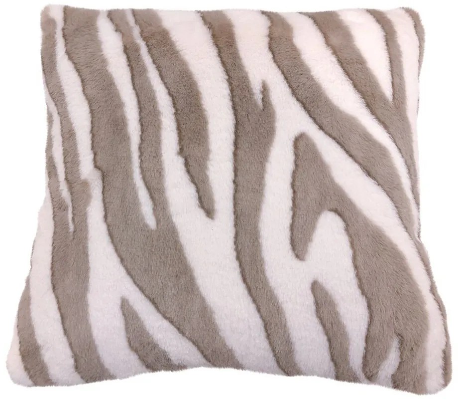 Bielo hnedý štvorcový vankúš Zebra - 45 * 45 * 15cm