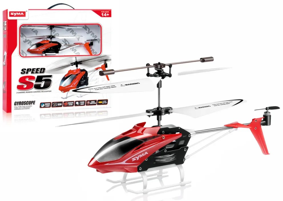 Lean Toys Helikoptéra na diaľkové ovládanie – Syma S5 červená