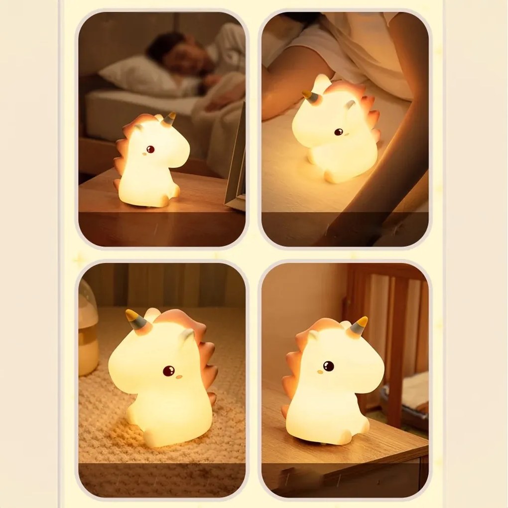 Detská stolná LED lampa Unicorn biela