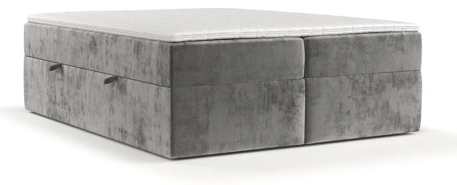Sivá boxspring posteľ s úložným priestorom 160x200 cm Yoko – Maison de Rêve
