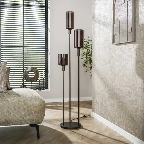 Stojaca lampa 84-35 Sepiora 3L Brown Glass - Komfort-nábytok