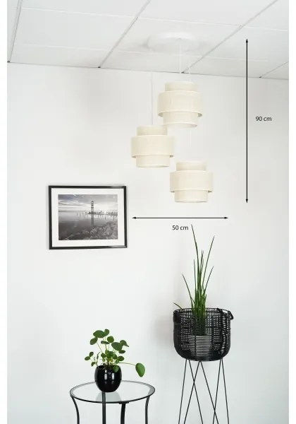 Brilagi - Luster na lanku SPACE YUTE 3xE27/15W/230V krémová/biela
