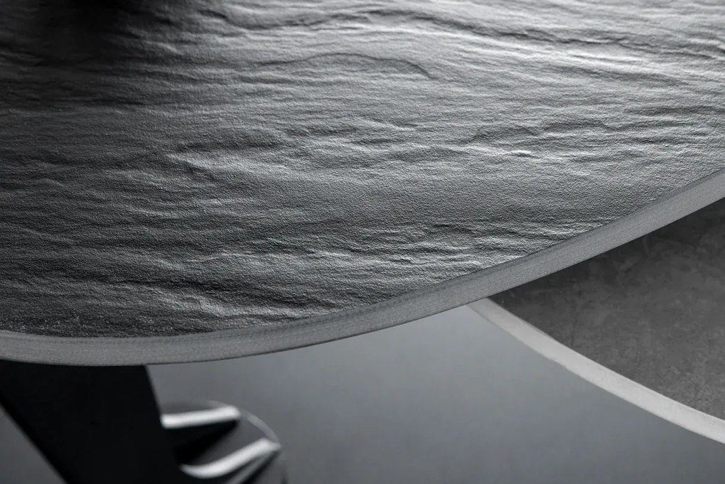 Konferenčný stolík MOVEMENT 95-160 cm keramický, čierno-sivý