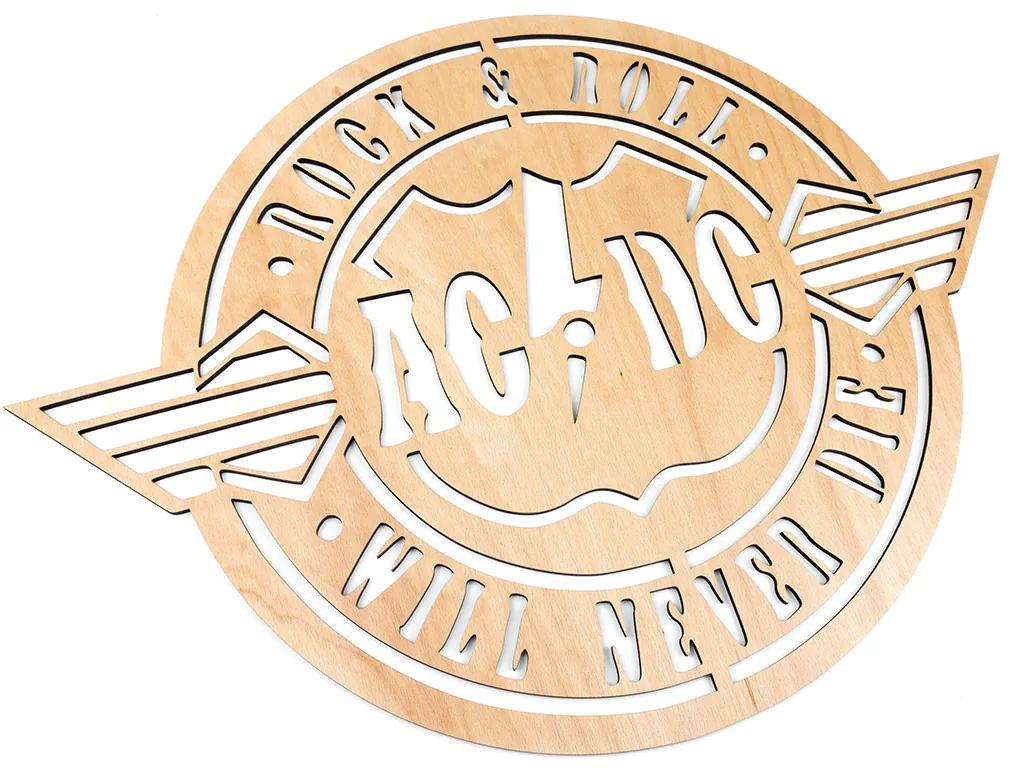 Veselá Stena Drevená nástenná dekorácia AC/DC