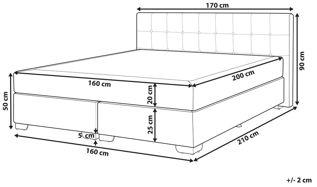 Čalúnená posteľ 160 x 200 cm čierna ADMIRAL Beliani