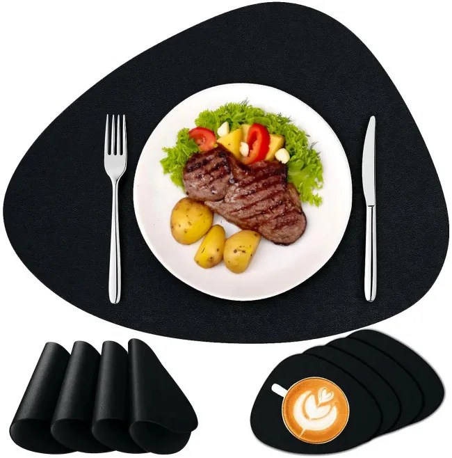 Podložka pod tanier a šálku TRIVAL BLACK (8 ks)