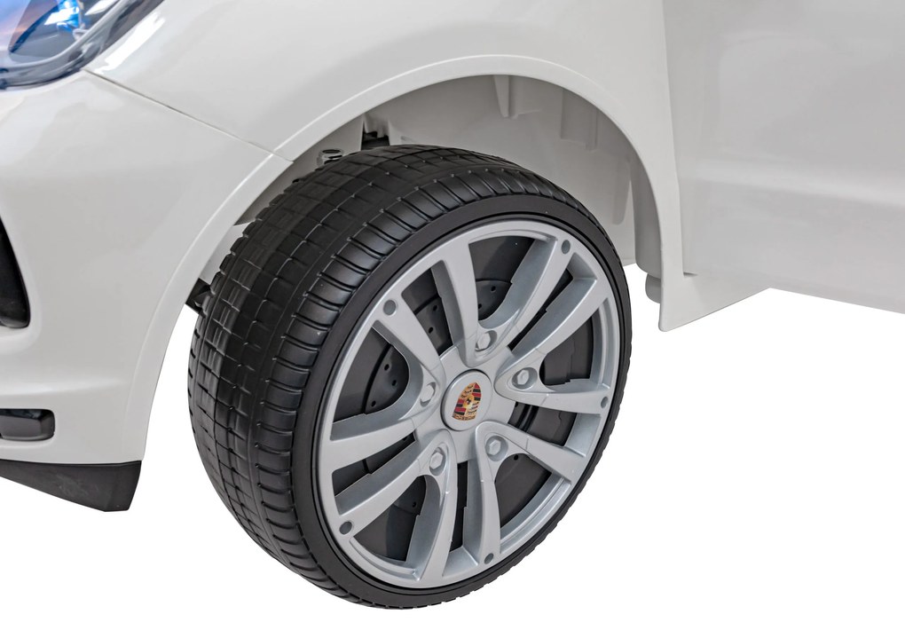 RAMIZ Elektrická autíčko Porsche Cayenne S - biele - 4x25W- BATÉRIA - 12V7Ah - 2024