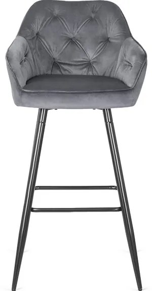 Barová stolička ANDY – sivý velúr