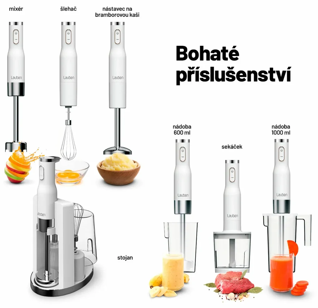 Lauben Stick Blender 800AT - tyčový mixér LBNSB800AT