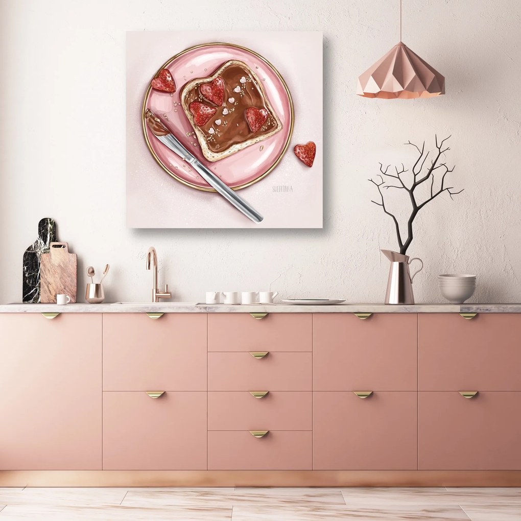Gario Obraz na plátne Sendvič s nutelou a jahodami - Svetlana Gracheva Rozmery: 60 x 60 cm