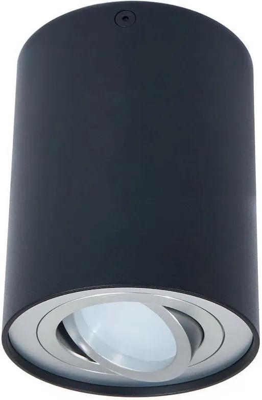 BRG Okrúhle bodové svietidlo výklopné GU10 Čierno-strieborné