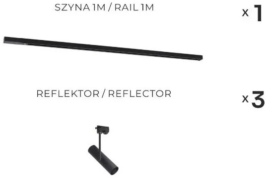 Zuma Line 3556 - Bodové svietidlo do lištového systému LISA 3xGU10/35W/230V čierna