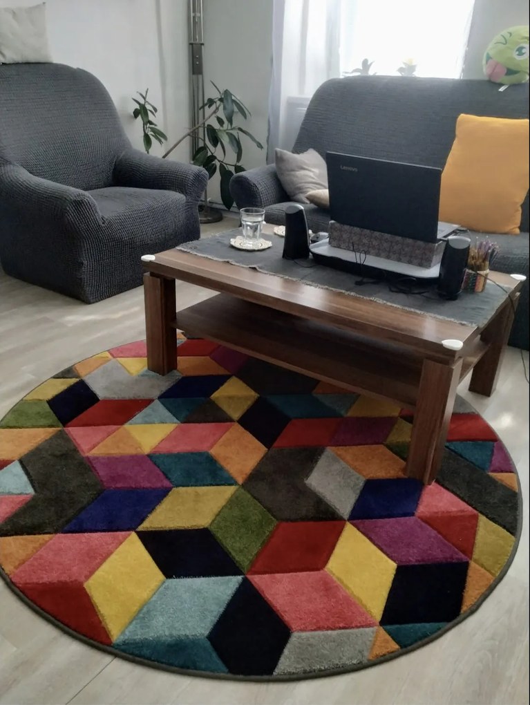 Kusový koberec Spectrum Dynamic Multi kruh, 160x160 (priemer) kruh, viacfarebná, obývacia izba, Flair Rugs