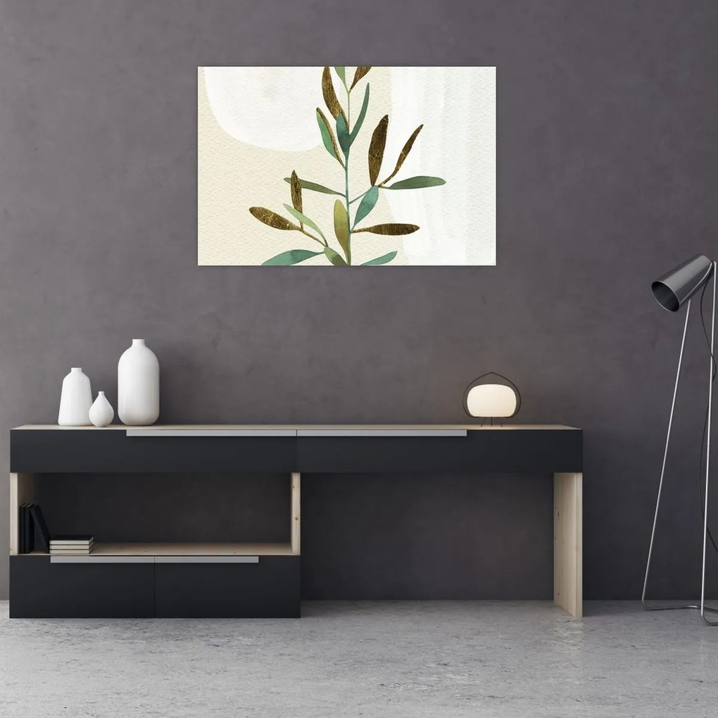 Obraz - Akvarelová vetvička N⁰2 (90x60 cm)