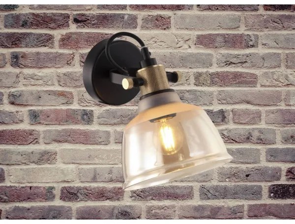 Klausen 101000 - Nástenné svietidlo ASGARD 1xE27/11W/230V béžová/čierna/zlatá