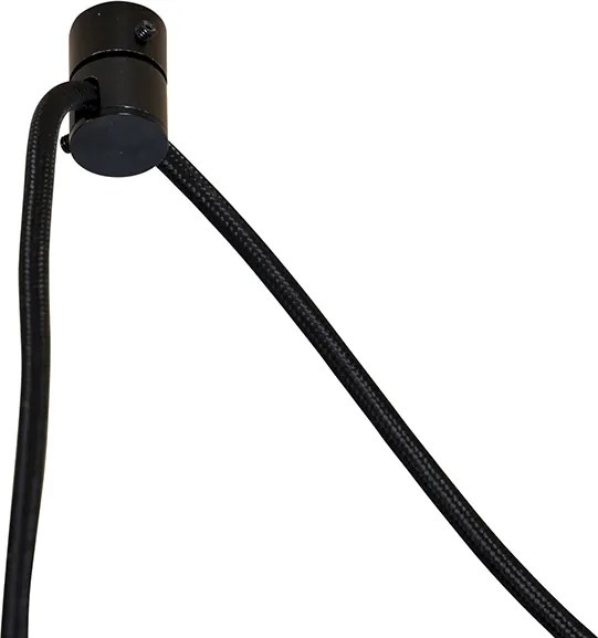 Závesná lampa čierna s hnedým béžovým tienidlom 35cm 3-svetlá - Cava