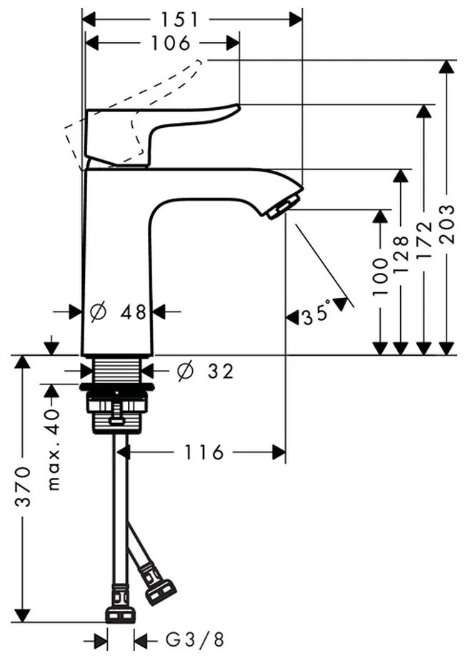 Hansgrohe Metris New, umývadlová batéria, chrómová, 31084000