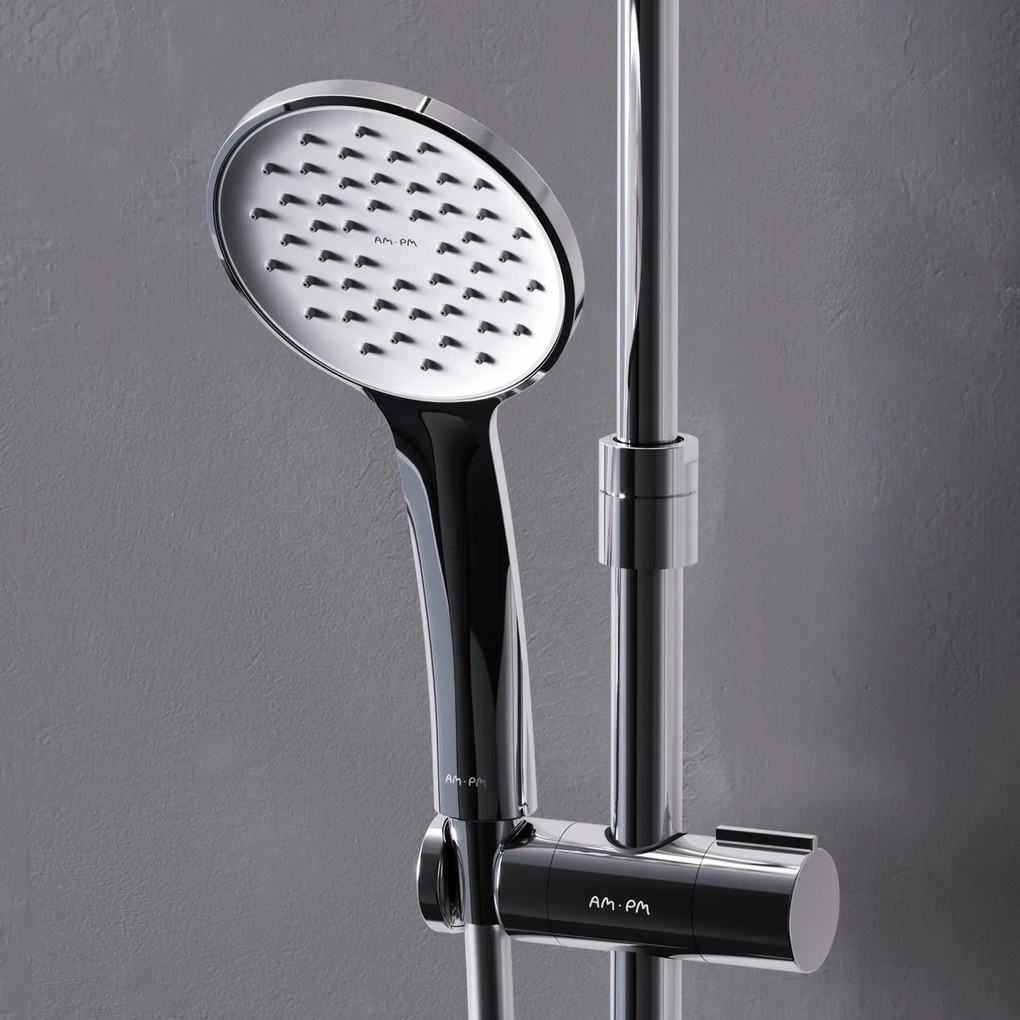 Sprchový systém AM.PM Hit F07TA400 s termostatickou sprchovou batériou, chróm