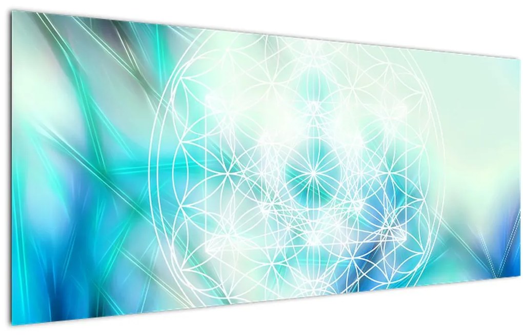 Obraz - Merkaba v tyrkysovom pozadí (120x50 cm)