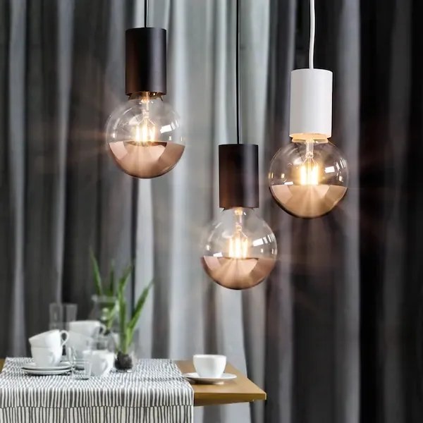 Diolamp LED Filament zrkadlová žiarovka A60 8W/230V/E27/2700K/900Lm/180°/DIM, čierny vrchlík