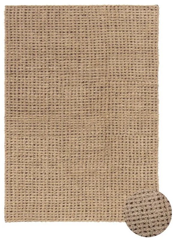 Prateľný/ručne tkaný vlnený koberec v prírodnej farbe 80x140 cm Unexpected Wool – Lorena Canals