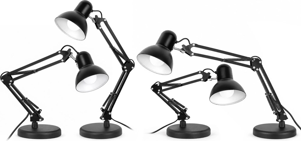Toolight Toolight, JNH042-1TD, stolná lampa s nastaviteľným ramenom, kresliarsky štýl, 1× E27, čierna, OSW-56233