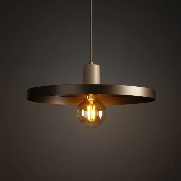 Luster na lanku SILA 1xE27/15W/230V pr. 40 cm hnedá/béžová