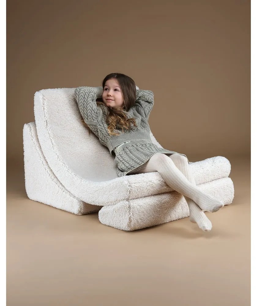 Krémové detské kresielko z textílie buklé Moon – Wigiwama